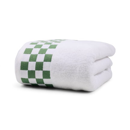 Bath Sheet with Sage Green Check Border