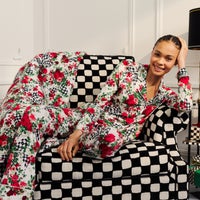 Posh Peanut Wild Rose Check Women's Pajama Set