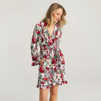 Posh Peanut Wild Rose Check Women's Robe