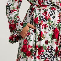 Posh Peanut Wild Rose Check Women's Robe