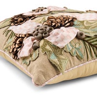 Mocha Holly Holiday Throw Pillow