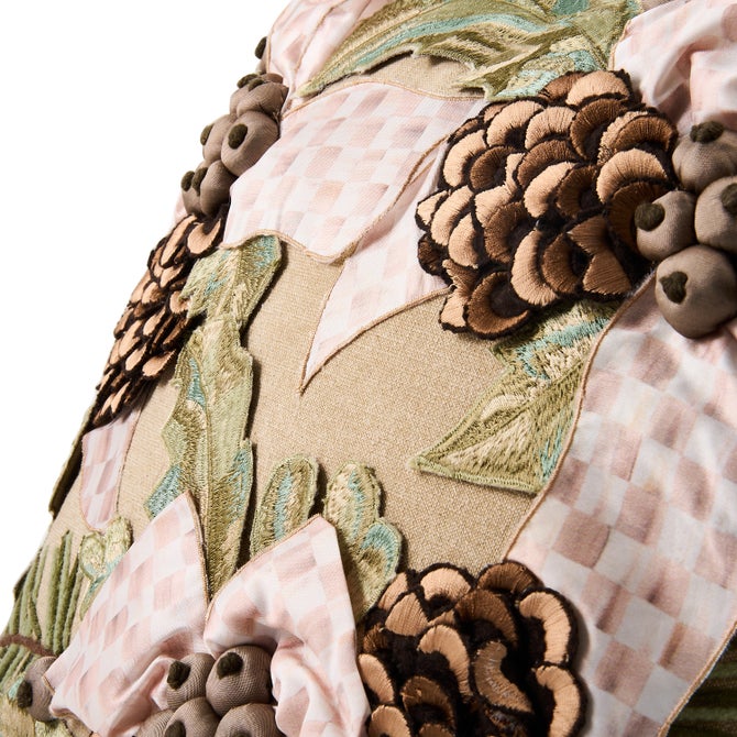 Mocha Holly Holiday Throw Pillow image number 2