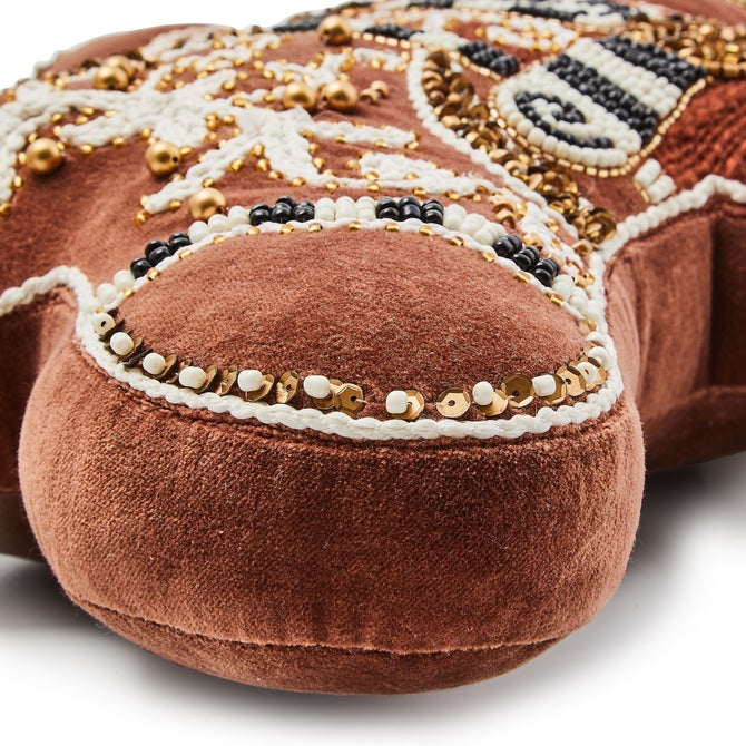 Gingerbread Boy Shaped Throw Pillow image number 1
