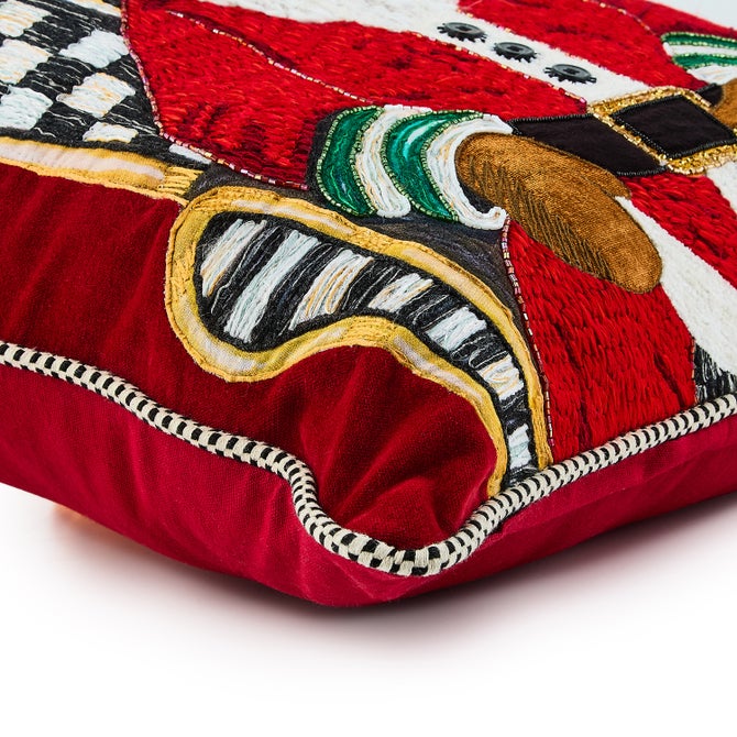 Holiday Black Santa Throw Pillow image number 1