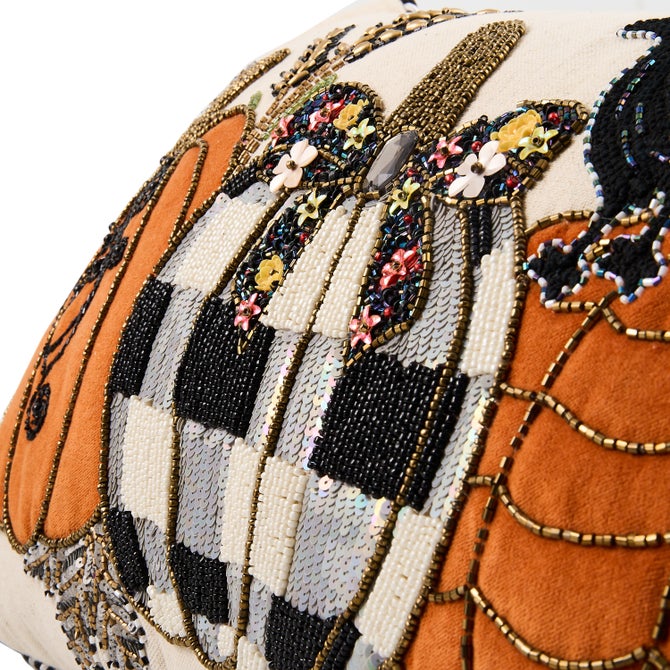 Pumpkin and Crow Lumbar Throw Pillow image number 3