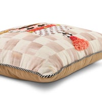 Mocha Check Nutcracker Throw Pillow