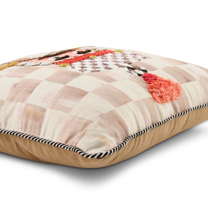 Mocha Check Nutcracker Throw Pillow image number 2