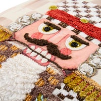 Mocha Check Nutcracker Throw Pillow
