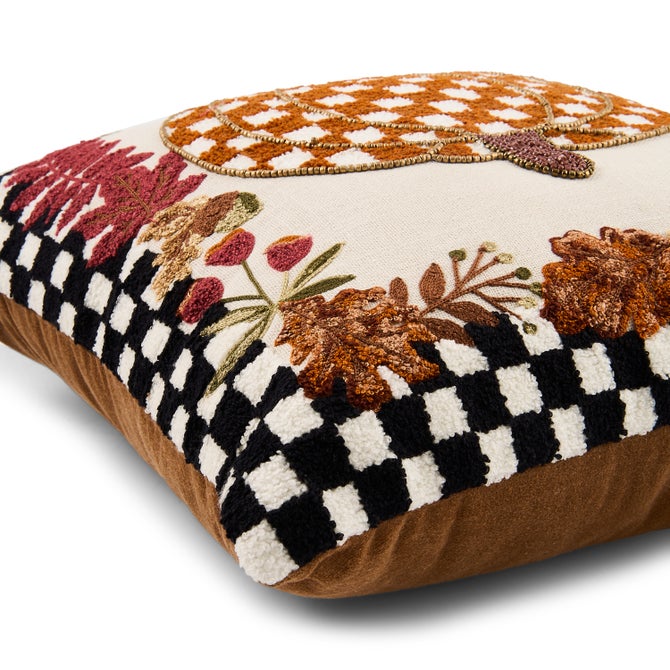 Check Pumpkin Throw Pillow image number 2