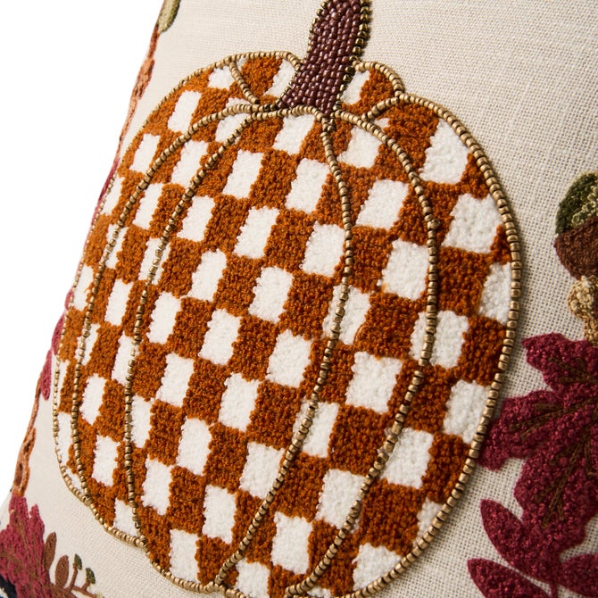 Check Pumpkin Throw Pillow image number 3