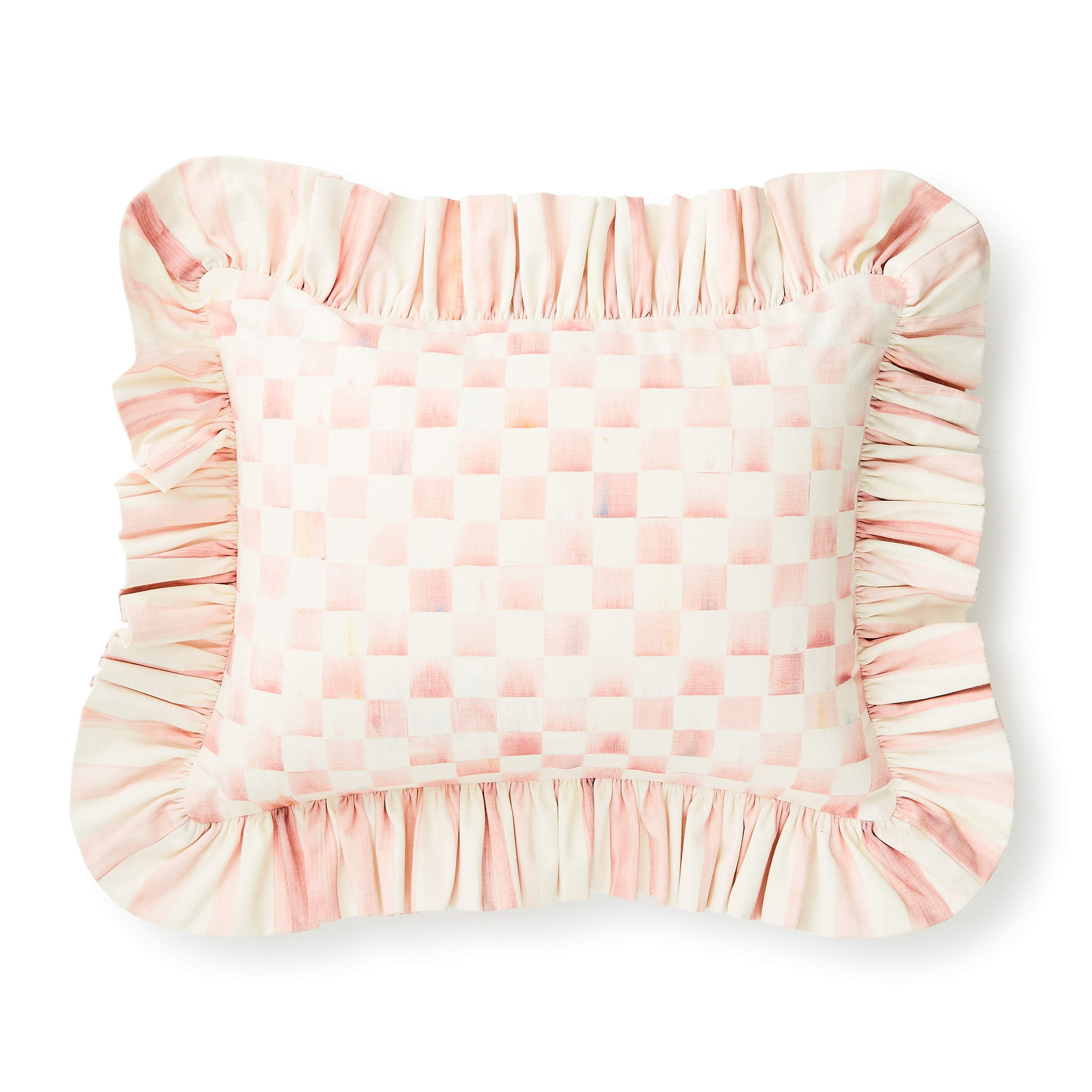MacKenzie-Childs Rosy Check Lumbar Throw Pillow - Thumbnail 2