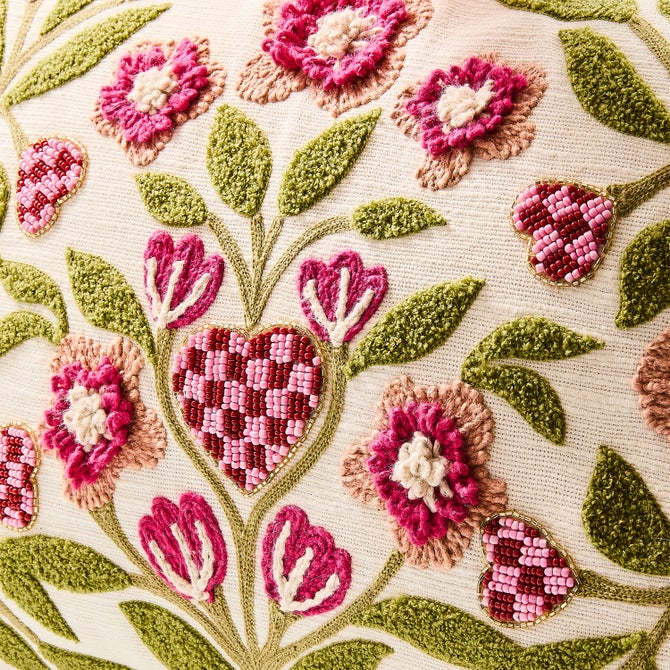 Check Hearts Lumbar Throw Pillow image number 2