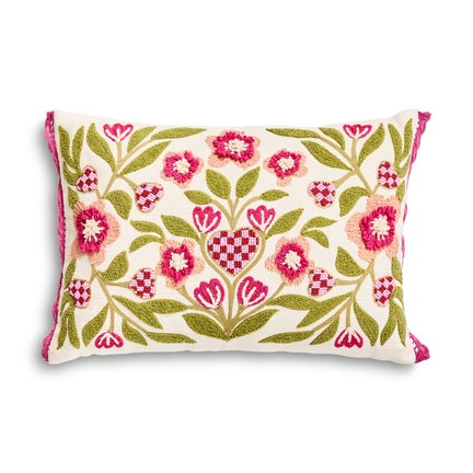 Check Hearts Lumbar Throw Pillow