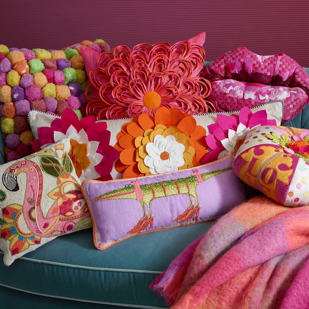 MacKenzie-Childs | Patience Brewster Gloria Alligator Lumbar Pillow