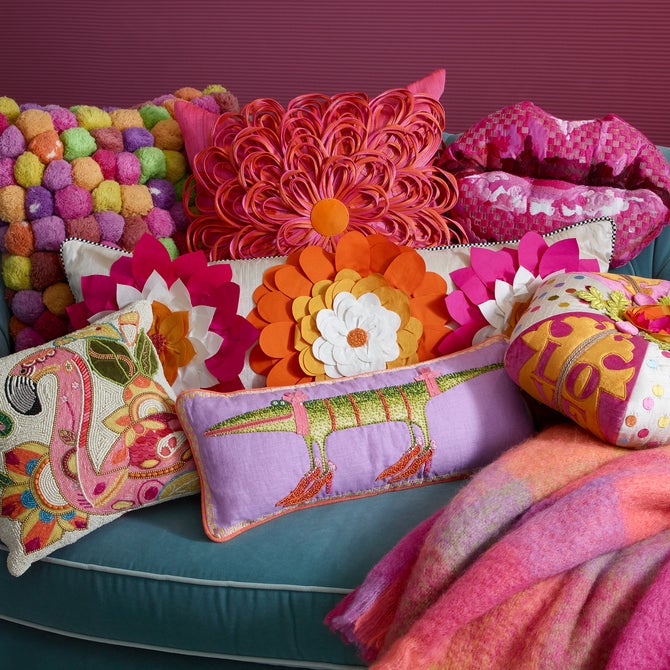MacKenzie-Childs | Patience Brewster Gloria Alligator Lumbar Pillow