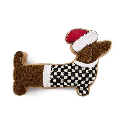 Holiday Dachshund Shape Throw Pillow