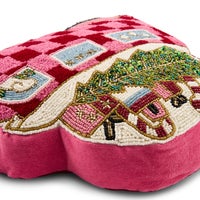 Holiday Bus Shaped Throw Pillow