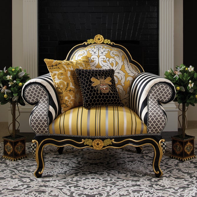 Queen Bee Black Throw Pillow image number 11