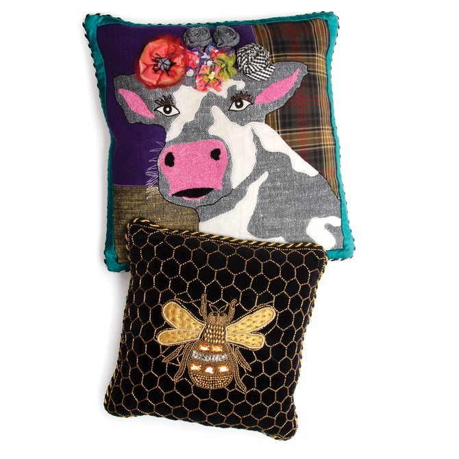 Queen Bee Black Throw Pillow image number 3