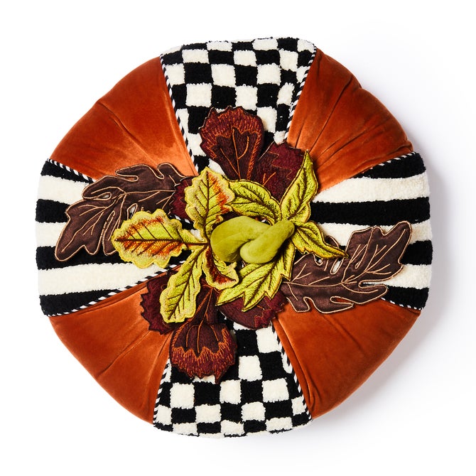Harvest Check & Stripe Round Pillow image number 2