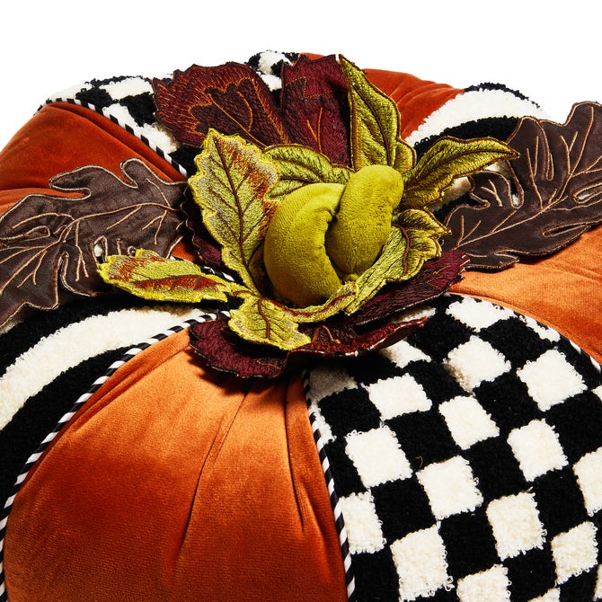 Harvest Check & Stripe Round Pillow image number 1