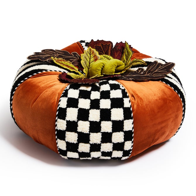 Harvest Check & Stripe Round Pillow image number 0