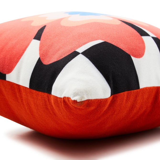 Dolce Vita Outdoor Red Flower Throw Pillow image number 1