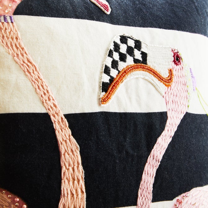 Patience Brewster Flamingo Throw Pillow image number 3