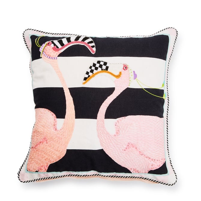 Patience Brewster Flamingo Throw Pillow image number 0