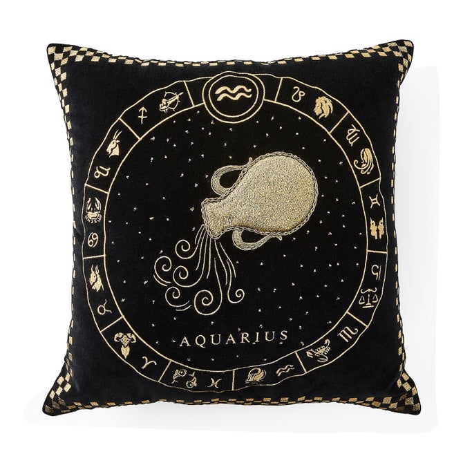 Aquarius Zodiac Throw Pillow image number 0