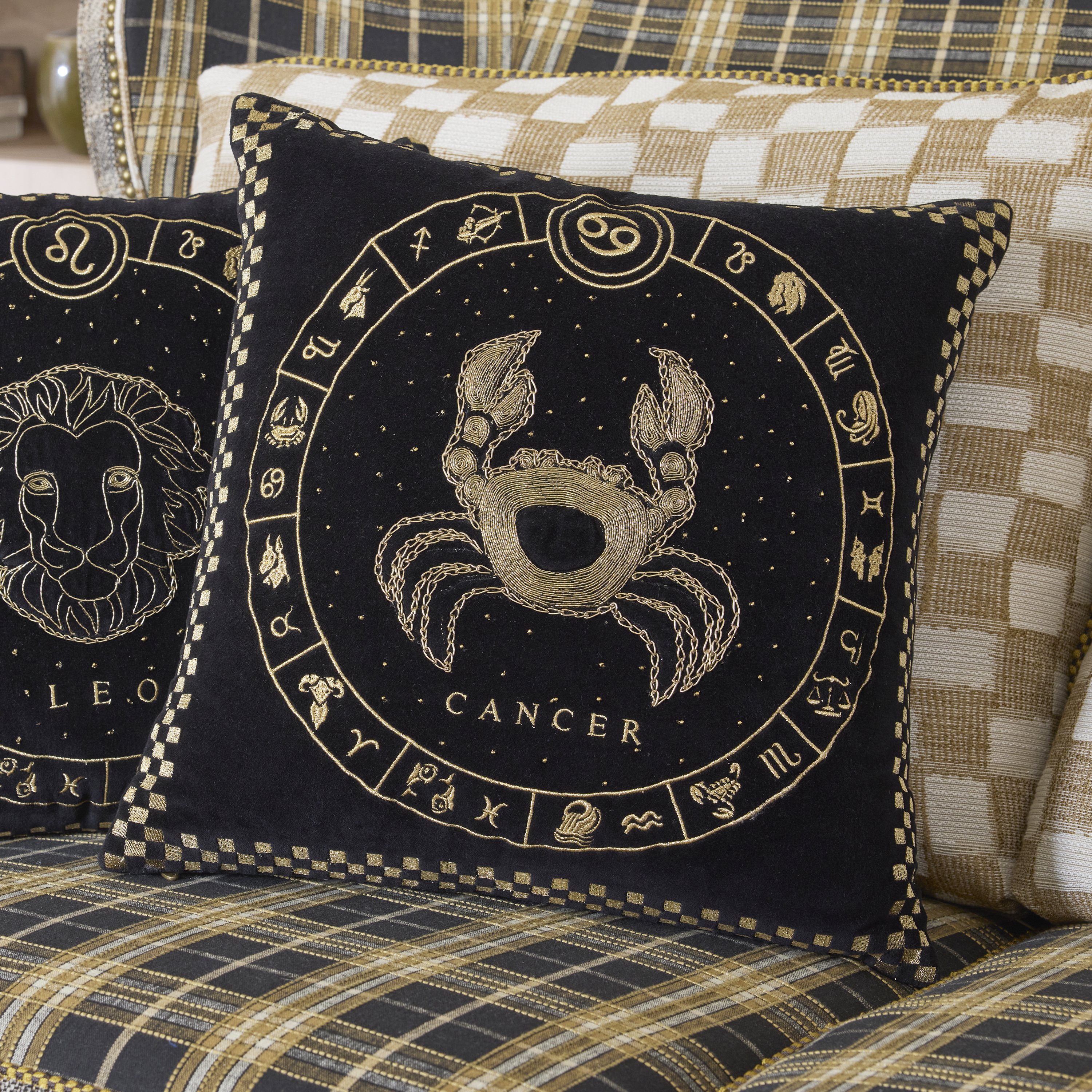 MacKenzie-Childs | Cancer Zodiac Throw Pillow