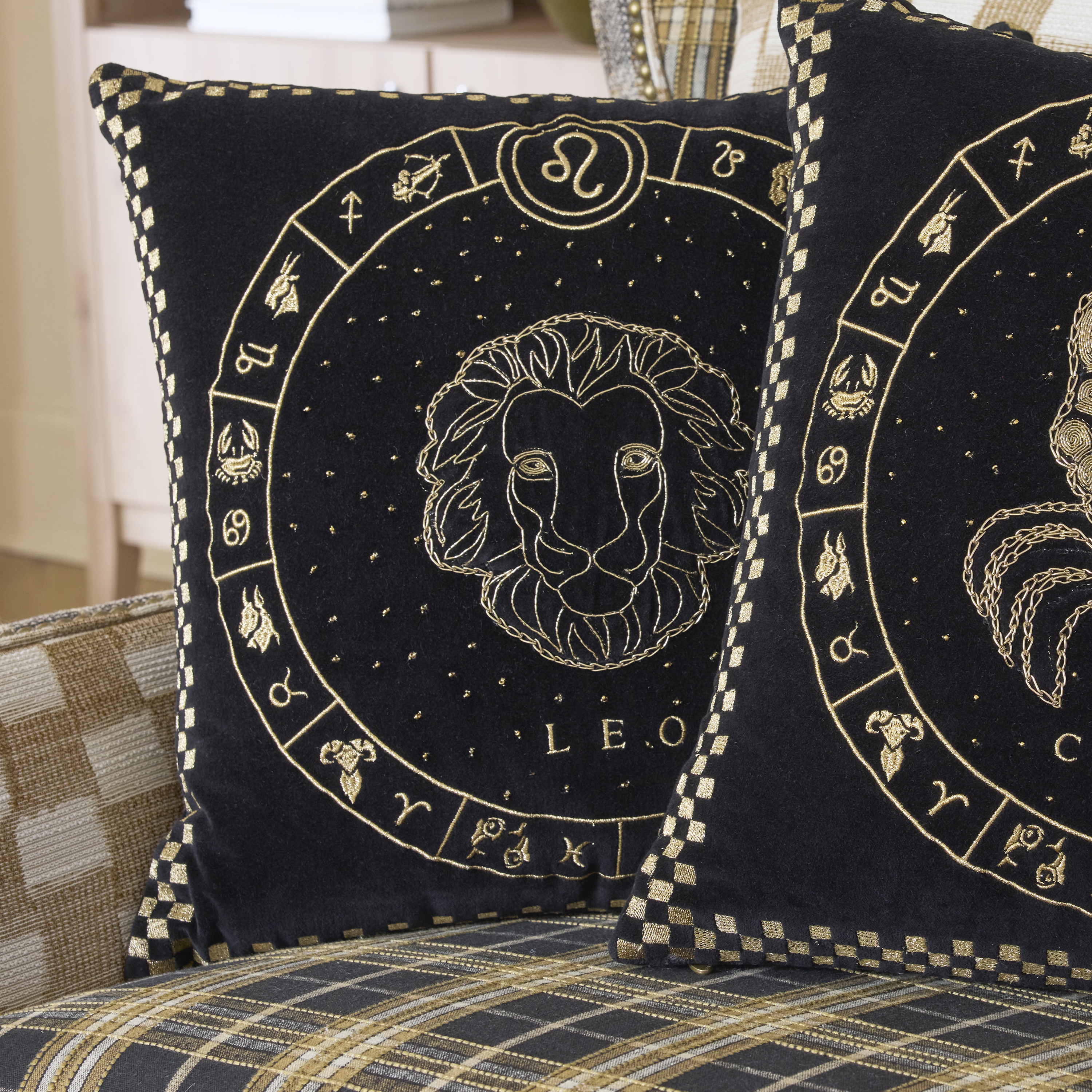 MacKenzie-Childs | Leo Zodiac Throw Pillow