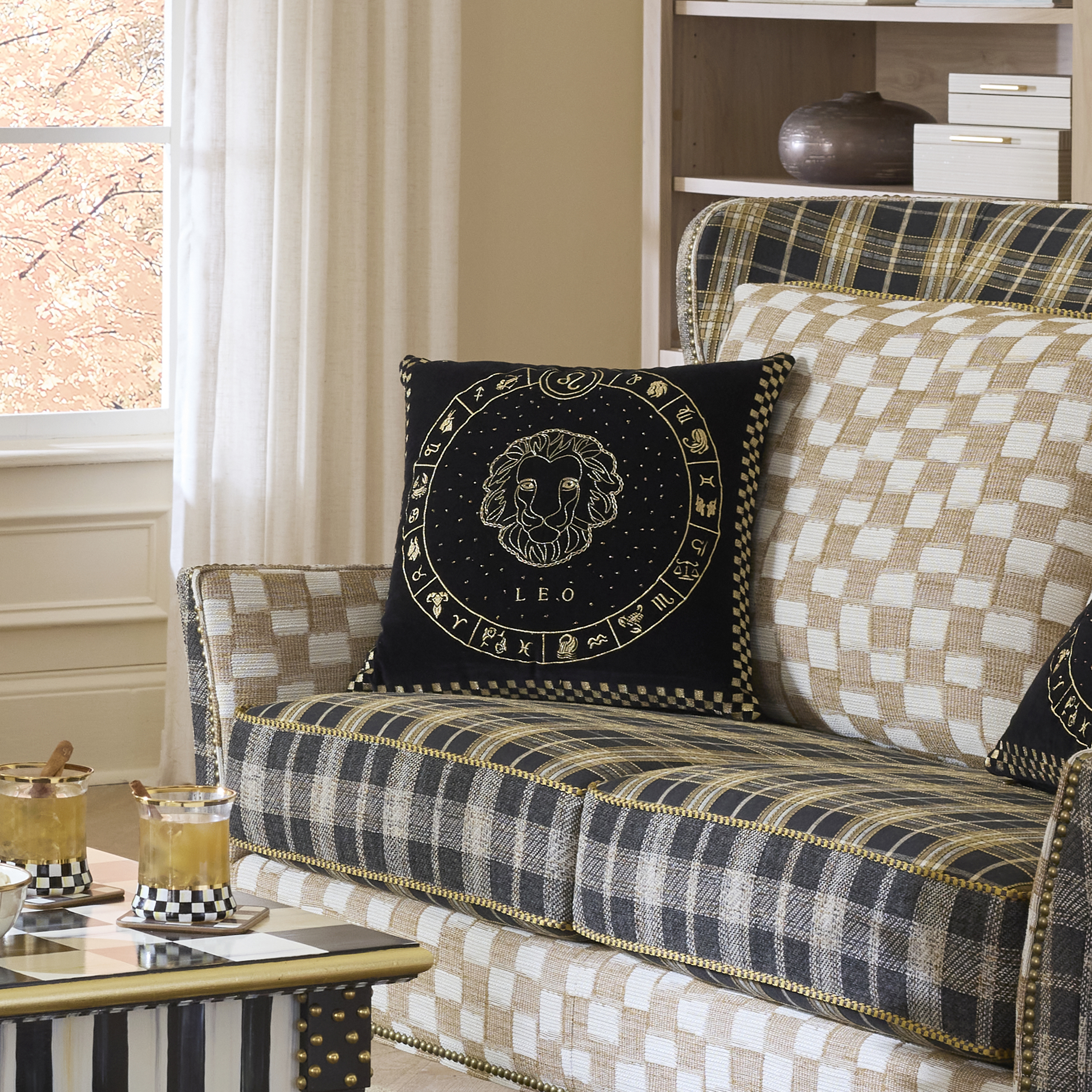 MacKenzie-Childs | Leo Zodiac Throw Pillow