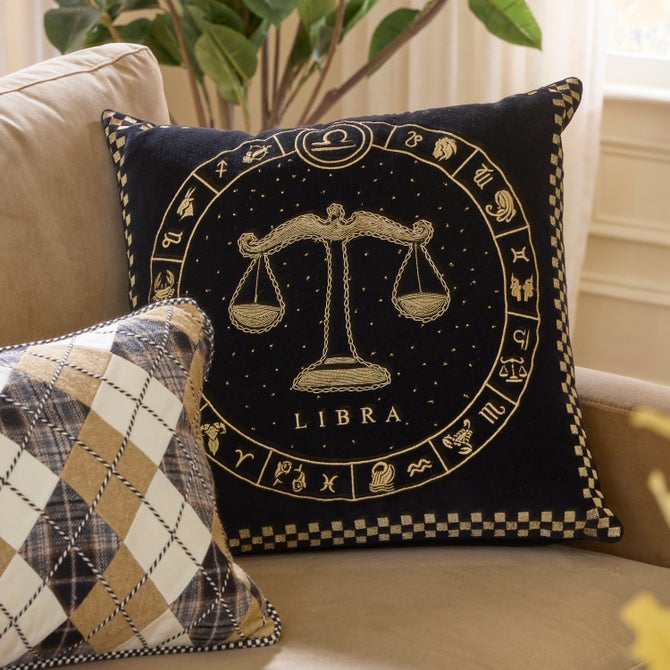 Libra Zodiac Throw Pillow image number 1