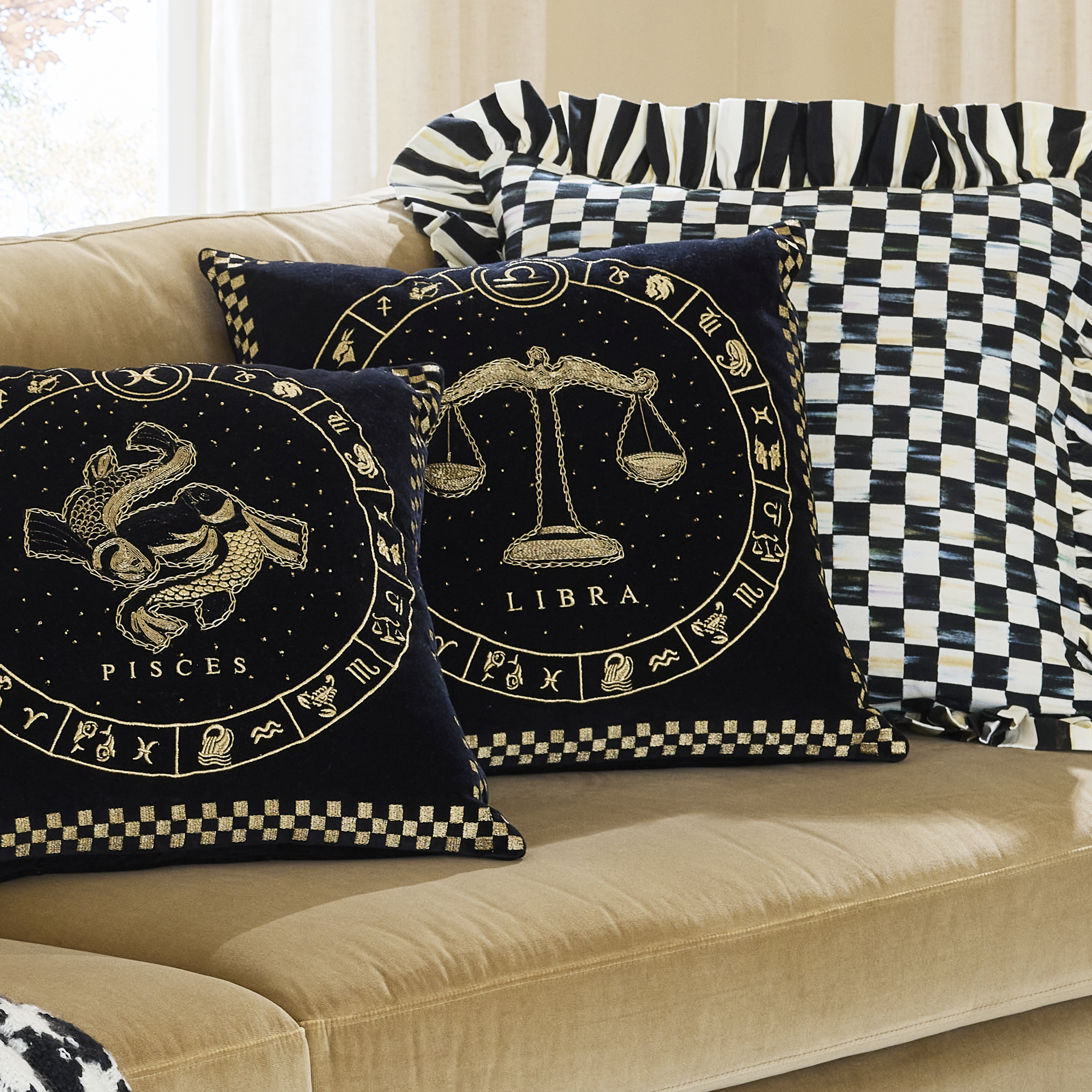MacKenzie-Childs Zodiac Throw Pillow - Thumbnail 2