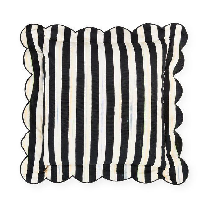 Courtly Check Reversible Scalloped Throw Pillow image number 1