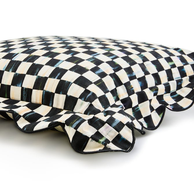 Courtly Check Reversible Scalloped Lumbar Throw Pillow image number 2