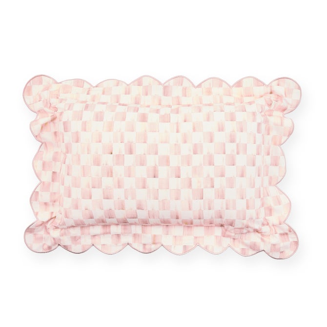 Rosy Check Reversible Scalloped Lumbar Throw Pillow image number 0