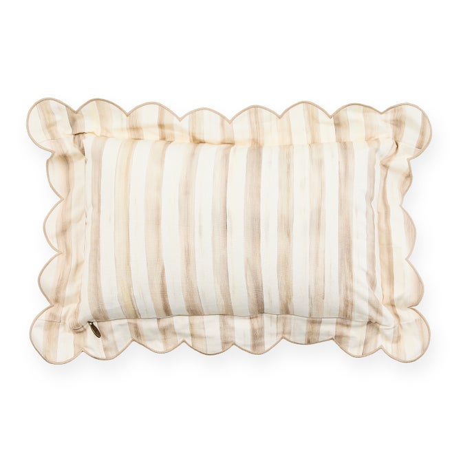 Mocha Check Reversible Scalloped Lumbar Throw Pillow image number 2
