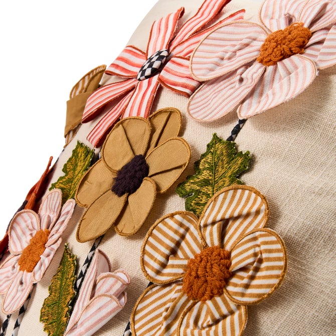 Striped Flowers Throw Pillow image number 3