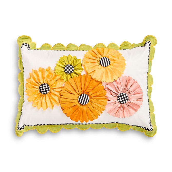 Spring Bouquet Scalloped Lumbar Pillow image number 0