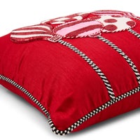 Red Ornaments Throw Pillow