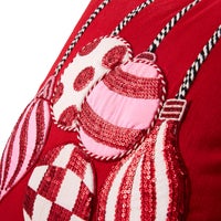 Red Ornaments Throw Pillow
