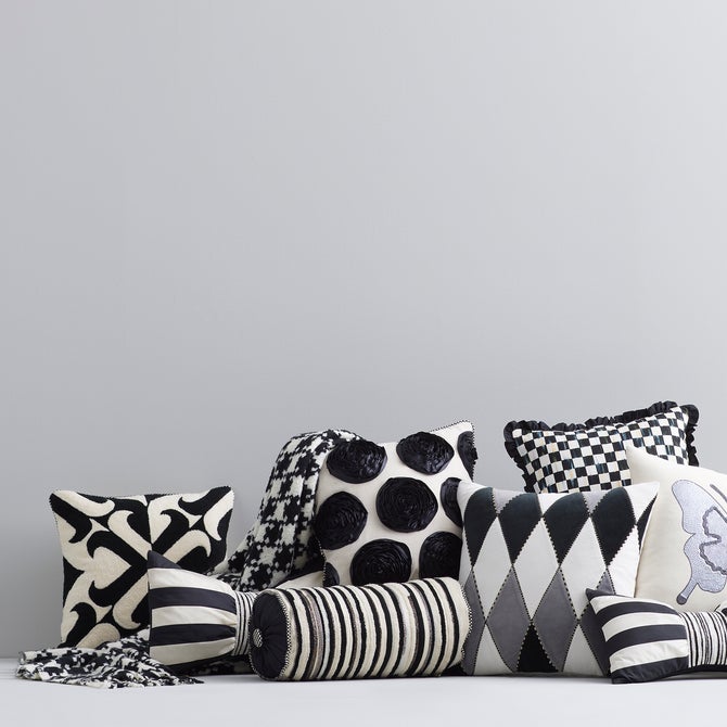 Courtly Check Ruffled Square Throw Pillow image number 3