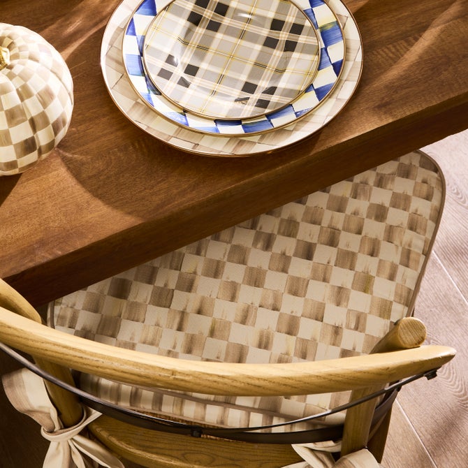 Mocha Check Chair Cushion image number 3