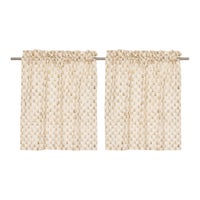 Mocha Check Cafe Curtains, Set of 2