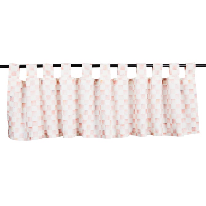 Rosy Check Tab Top Valance image number 0