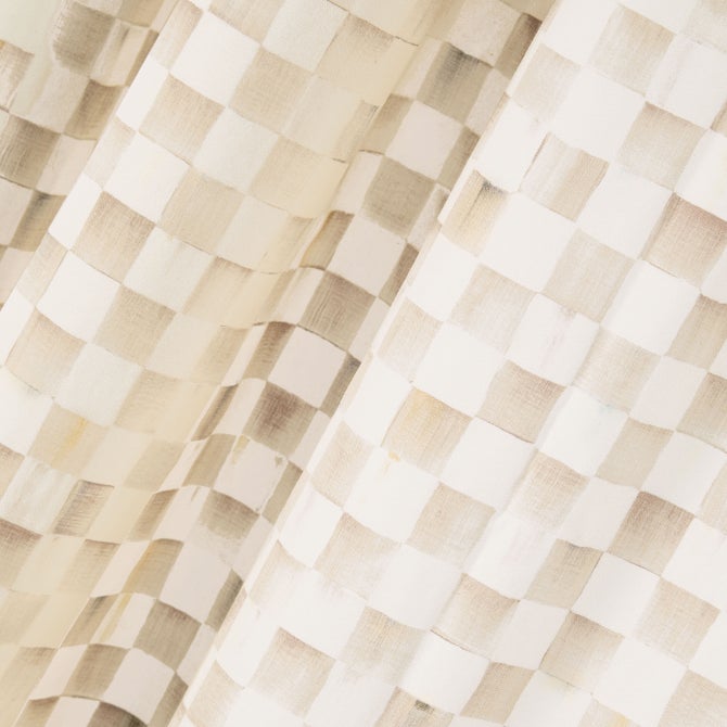 Mocha Check 84" Grommet Curtain Panel image number 2