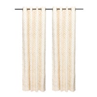 Mocha Check 84" Grommet Curtain Panel