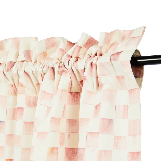 Rosy Check 84" Curtain Panel image number 1